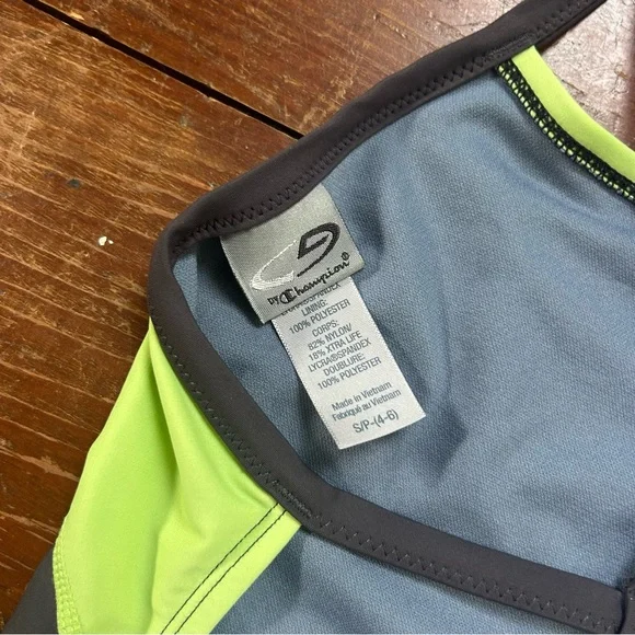 Champion Gray and Neon Green Swimsuit - Picture 3 of 7